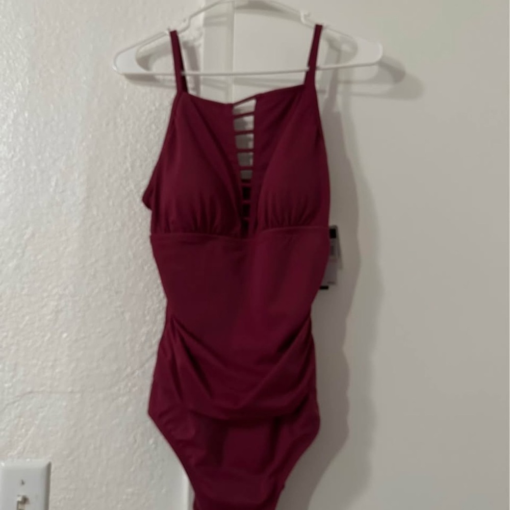 Burgundy One-Piece Swimsuit